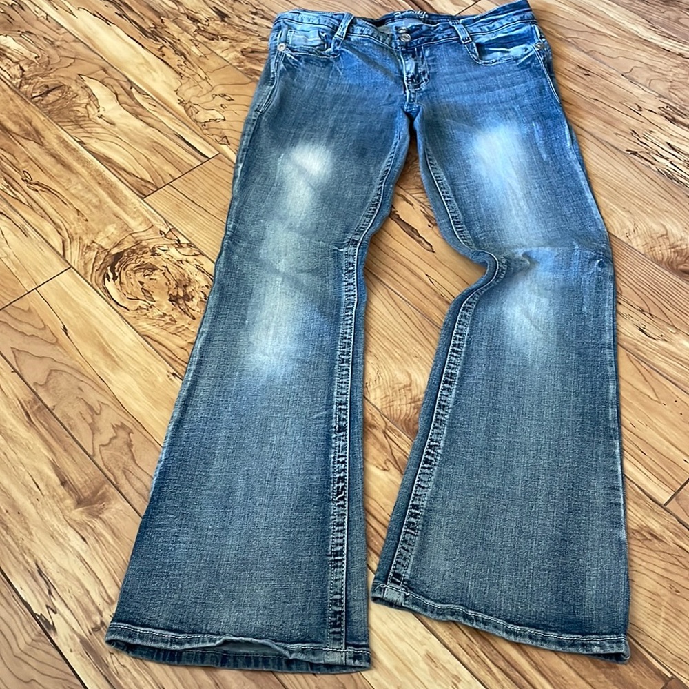 Vanity Women's Original Stonewashed Denim Blue Bootcut Flared Jeans